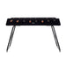Front view of RS Barcelona RS3 white football table with wooden handles and steel legs, modern designer foosball game table.