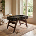 RS Barcelona RS3 Wood Gold football table styled in a contemporary living space with wooden flooring and modern interior design.