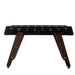 Side profile of RS Barcelona RS3 Wood Gold football table with dark wooden legs, brass accents and minimalist modern design.