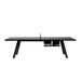 Black RS Barcelona You and Me monochrome ping pong table with integrated net and storage compartment, minimalist indoor or outdoor table tennis design.