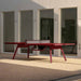RS Barcelona You and Me monochrome ping pong table in orange with underside storage, modern outdoor table tennis table featuring built-in ball storage and sleek design.
