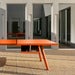 RS Barcelona You and Me monochrome ping pong table in green tone with paddles, contemporary outdoor table tennis table in stylish courtyard environment