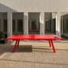 RS Barcelona You and Me monochrome ping pong table in sage green with storage, modern outdoor table tennis table featuring integrated net and clean lines.