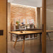Industrial interior featuring RS Barcelona You and Me ping pong table with wooden top and black legs, modern table tennis table in stylish workspace