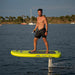 Yellow SiFly Lite eFoil Set shown with its inflatable board and hydrofoil.