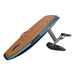 SiFly Stellar eFoil Set in blue with wood-effect deck, mast, motor and hydrofoil wings.