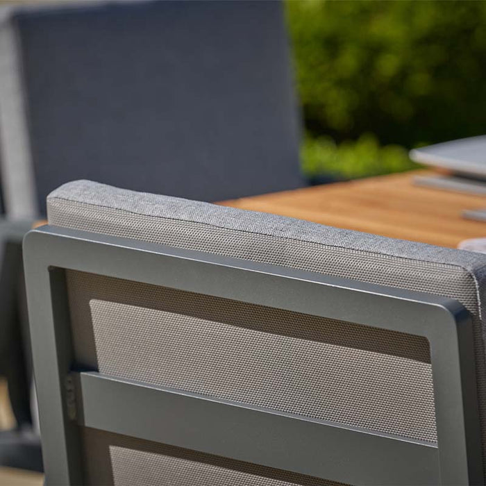 Backrest of Stockholm 6 Seater Outdoor Dining Set, close-up view.