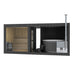 Rendered front view of the Tauras Classic 7-person sauna with hot tub in a black exterior finish, featuring a wood-fired heater, Celsium steps, and spacious sauna interior.