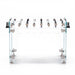 Side view of the Teckell Fuoriclasse Foosball Table highlighting its sleek and modern acrylic construction.