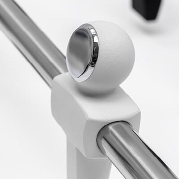 Detailed shot of a white player figure on the Teckell Fuoriclasse Foosball Table, showcasing the elegant design.