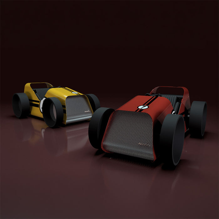 Teckell Nivola Racing Simulator limited edition models in yellow and red motorsport-inspired finishes.