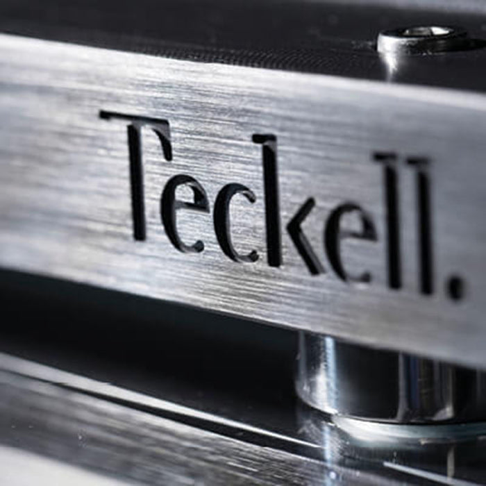 Teckell logo engraved into T1.1 Black Pool Table.