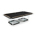 Teckell T1.1 Light Bronze Pool Table at an angle, highlighting the modern design and clear glass structure.