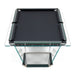 Front view of Teckell T1.3 Leather Pool Table with modern, minimalist structure.