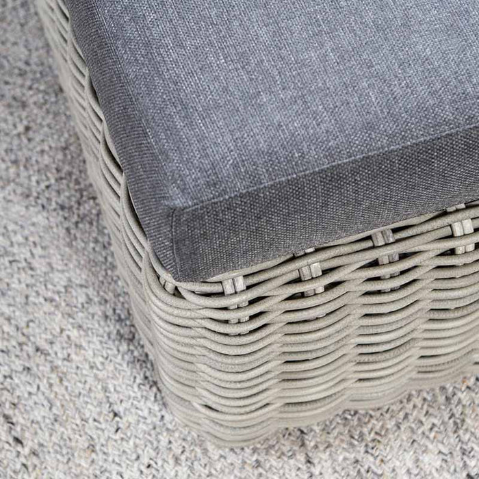 Tuscany Outdoor Corner Seating Set with gray cushion close-up.