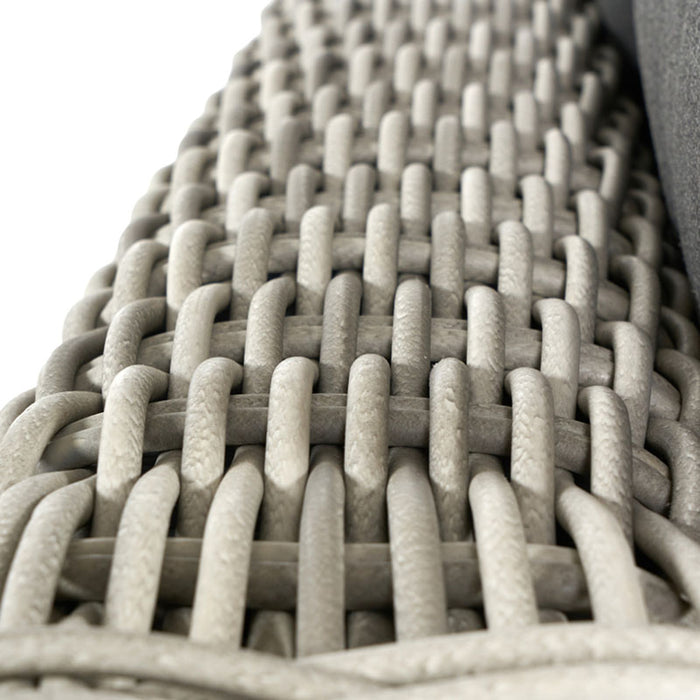 Close-up of woven rattan texture in Tuscany Outdoor Corner Seating Set.