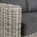 Tuscany Outdoor Corner Seating Set armrest and sofa cushions, close-up view.