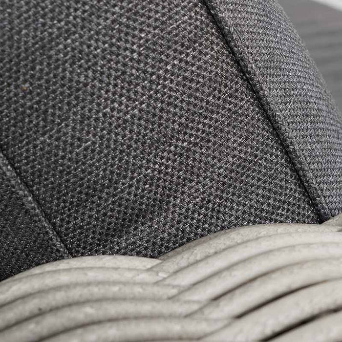 Detailed close-up showing the intersection of anthracite cushion and grey rattan on the Tuscany Outdoor Seating Set, emphasising comfort and design.