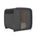 Ula Classic 6-person outdoor sauna in charcoal black wood finish with a seamless roof, offering a sleek, modern look for luxury outdoor wellness.