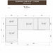 Detailed floor plan of the Glamping Cube 42m² L-Shape with labelled room dimensions for a spacious layout.