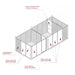 Schematic of the Insulated Glamping Cube 3 x 7m interior, showing inner walls, door placement, and panelled structure for customisation.