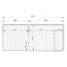 Detailed schematic of the Insulated Glamping Cube 3 x 7m, outlining wall panels, glass doors, and overall structure for clear visualisation.