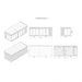 Schematic diagram of the Insulated Glamping Cube 3 x 7m, illustrating dimensions and structural layout with precise measurements.