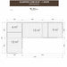 Detailed layout plan of the Insulated Glamping Cube 42m² L-Shape by Viking Industrier, highlighting room dimensions for an efficient and luxurious outdoor living design.