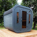 Luna Outdoor Sauna 2.3 x 2.4m lifestyle side view. 