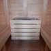  Traditional Sauna Barrel 2.2 x 4m light-toned wooden planks on the walls and benches.