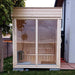 Traditional Sauna Cube 2  x 2m tempered glass windows.