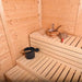 High-Quality Spruce Construction of Traditional Sauna Cube 3 x 4m with Lounge.