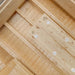 Close-up view of ceiling lights of the Traditional Sauna Cube. 