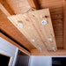 Sturdy wooden lights of the Traditional Sauna Cube 3 x 4m.