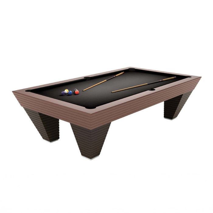 A clean and contemporary look at the Vismara Newde Pool Table, showcasing its bold lines and sleek finish.