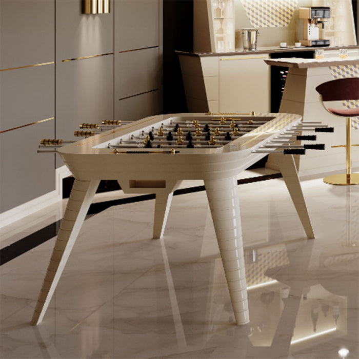 Elegant lounge setup featuring the Stadium Foosball Table, blending functionality with contemporary interior design.