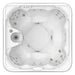 Wellis Valencia 7 Person Hot Tub in Ice White finish, shown from above with visible hydrotherapy jets and clean design.