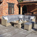 Wentworth 8 Seater Deluxe Corner Dining Set in an outdoor patio, ideal for cosy family meals and summer gatherings.