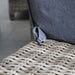 Close-up detail of the Wentworth Deluxe Sofa Dining Set’s cushioned seating, showing the durable fabric and secure fastening.